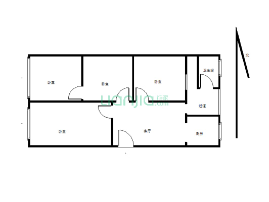 南山花园顶楼2层 独立入户 5室3厅2厨2卫-户型图