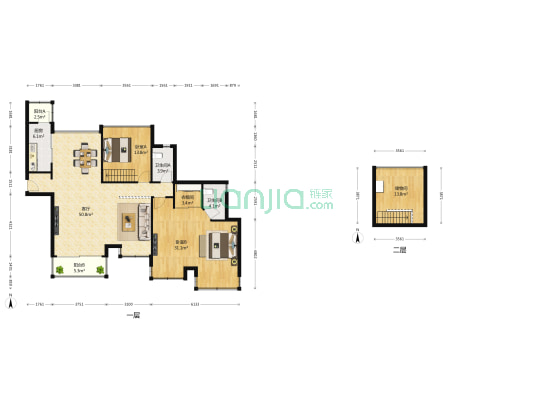 合景峰汇四期 2室1厅2卫 135平方