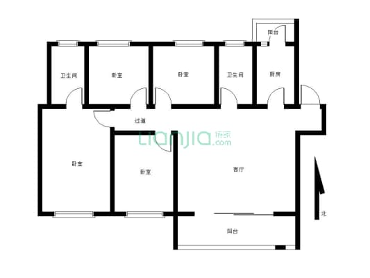 建业臻悦汇四室两厅两卫 准现房 即买及装修 出行方便-户型图