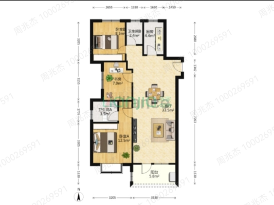 中冶未来城+高新区+新小区+南北通透-户型图
