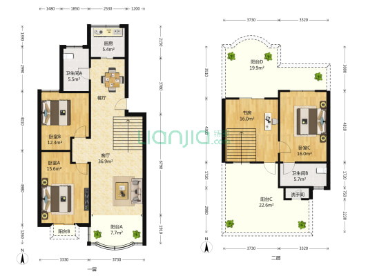 瀚杨苑 4室2厅2卫 151平方