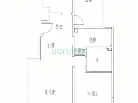 桃源新都孔雀城 2室2厅 南 北-户型图