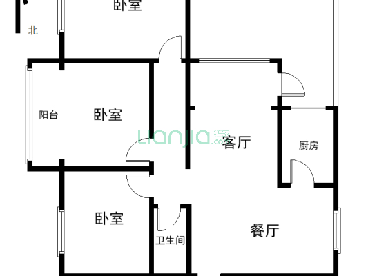 亿昇花园3楼100平3室2厅有证暖可贷款带50平左右大平台-户型图