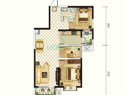 洋房，一梯两户，次新小区，央企开发，高铁商圈-户型图