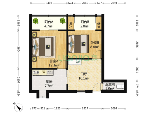 王家塘街10号 2室0厅1卫 60平方