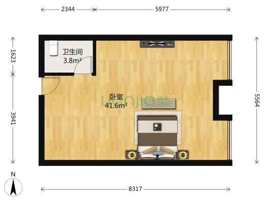 瑞泰假日 1室0厅1卫 70平方
