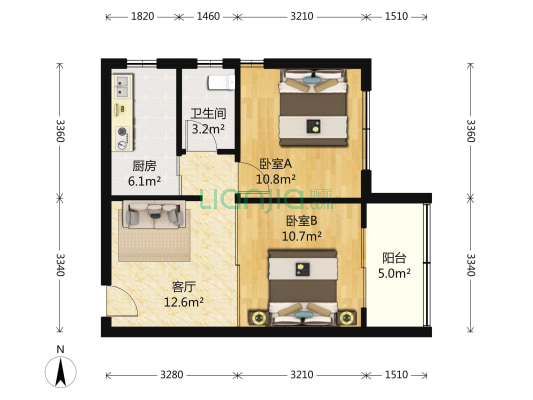 景凤小区 2室1厅1卫 59平方
