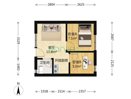 先科花园小两房诚心出售，新装修