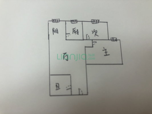 盛龙广场太白苑 2室2厅 东