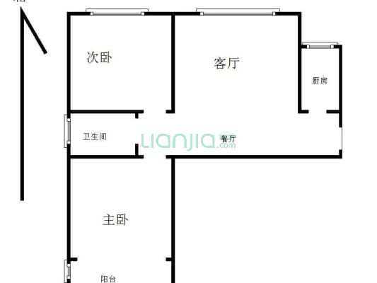 水岸花城 2室1厅 南 北-户型图