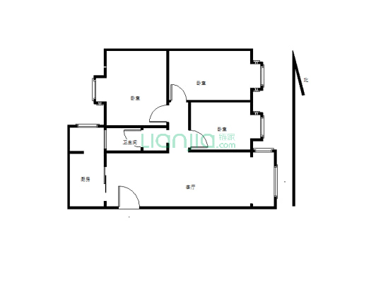 东区华庭雅居低楼层 精装正规三室 拎包入住-户型图