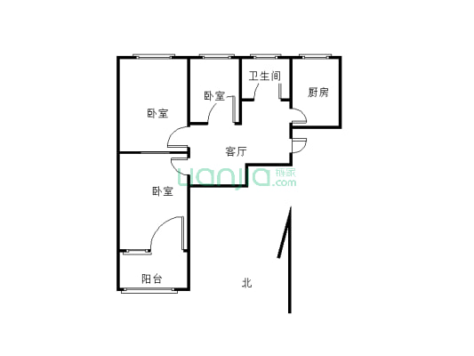 姚电社区三楼三室简单装修有证有钥匙随时看房-户型图