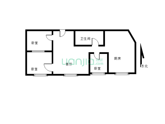 上江北 红丰东路7号院 3室两厅1卫 急售-户型图