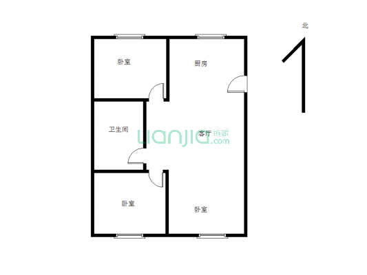 松北家园3-2-1-1 123.75m² 110 万-户型图