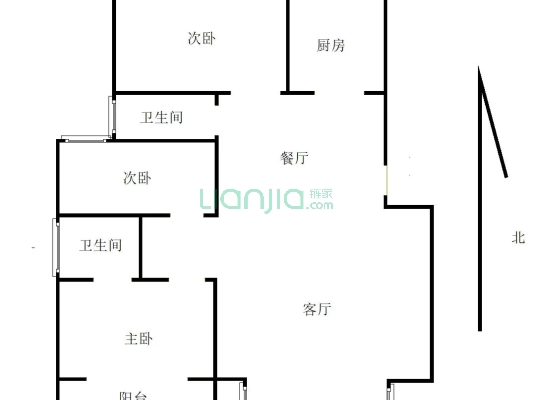 天保青花府 3室2厅 南 北-户型图