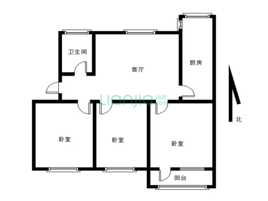 纺织小区 满五唯一 三室 中间楼层 看房方便-户型图