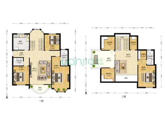富泉花园 4室2厅3卫 213平方
