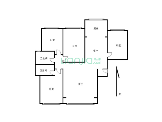 佳，水岸小镇  四室两厅一厨两卫 141.14平米-户型图