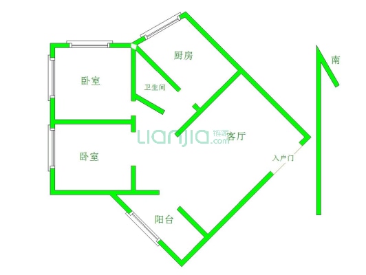 ：低总价两室楼层好，小区环境好-户型图