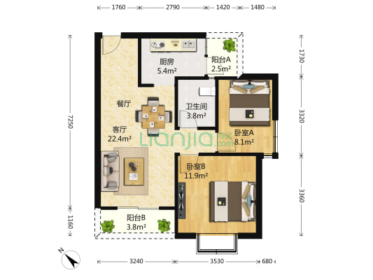 东陆新村五街坊 2室1厅1卫 71平方