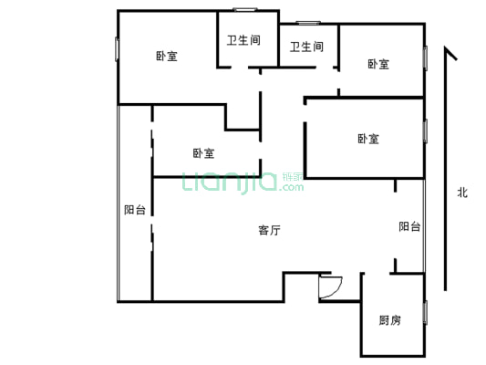 蜀鑫江语城 4室2厅 东南 南-户型图