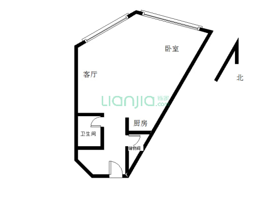 公园8090 2室1厅 西北-户型图