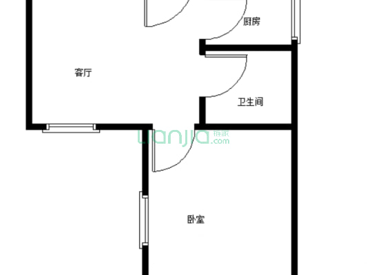 两路口桂花园新村，底楼，一室一厅，住家装修-户型图