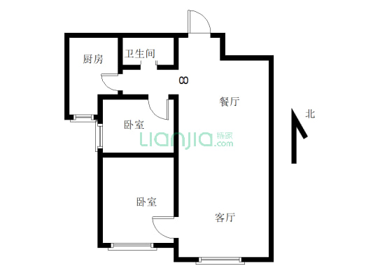 万达华城C区 91.68平 精装两居 前无遮挡  看房方便-户型图