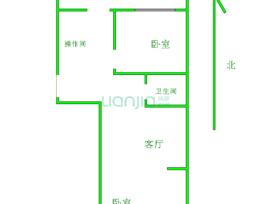 兴华小区 2室1厅 南 北-户型图