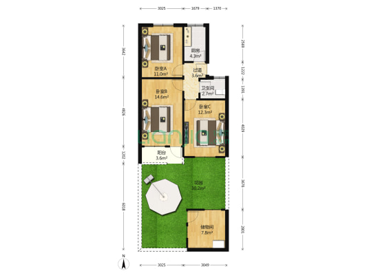 山大南路87号 3室0厅1卫 64平方