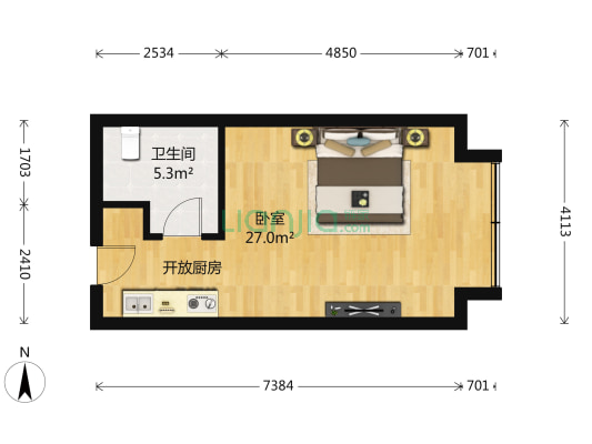 辰龙雅苑 1室0厅1卫 42平方