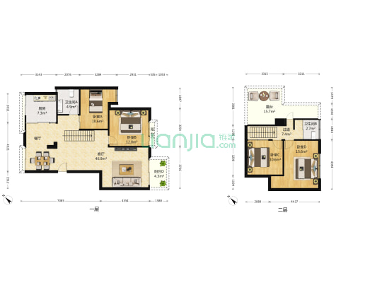 花园城三期 4室1厅2卫 117平方