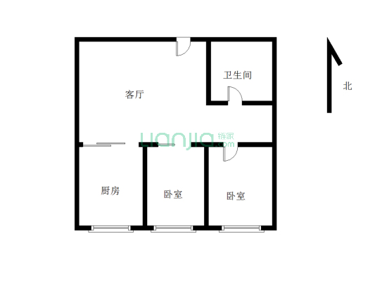木兰小区 两室 可以做商厅 双阳卧-户型图