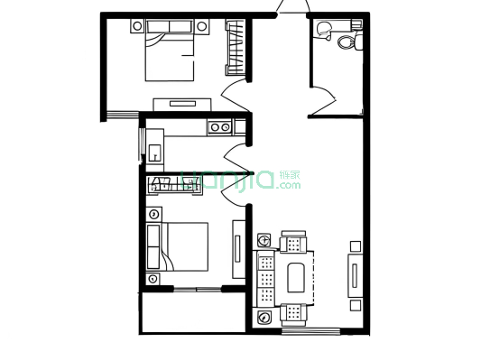 双塔商圈房产，三义，西丁，双塔，小两居 靠谱出售-户型图