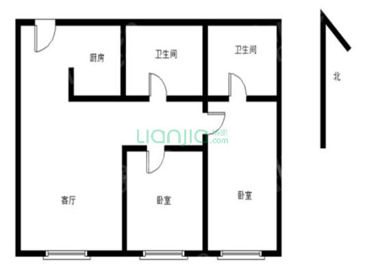 合生广场 2室1厅 北