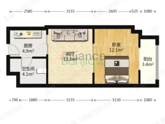 房子是大产权，民水民电，可以注册公司，低税-户型图