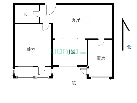 医药公司南院 南向朝阳 一层带小院-户型图