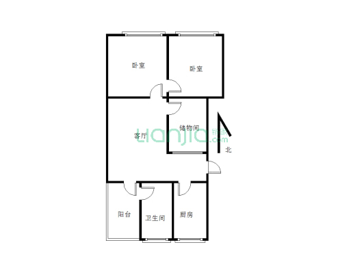 北二环新装修两房112厂北区宿舍-户型图