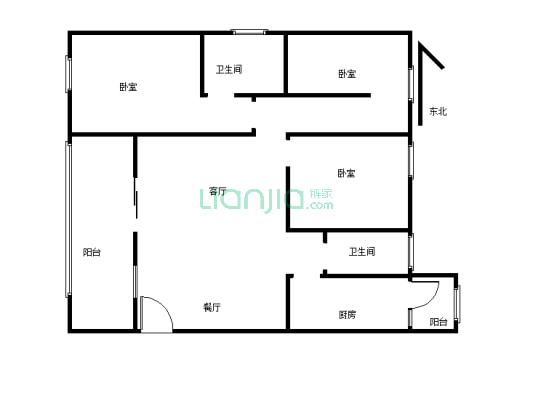 半岛大院二期 3室2厅 西南-户型图