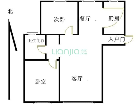 南北通透二居售46万，明厨明卫，产权清晰满二税少-户型图