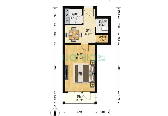 1㎡户型图_翠微东里户型图详情(北京链家)