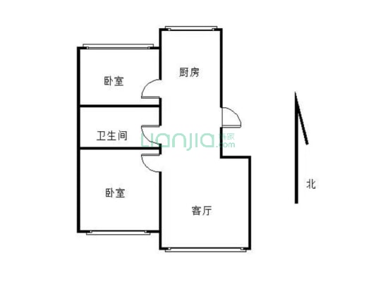 丽景华庭二期，毛坯，一楼带小院，107.78平，45万-户型图