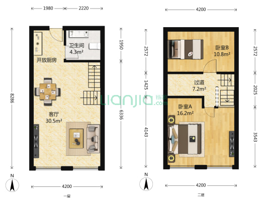 万家邻里 2室1厅1卫 50平方