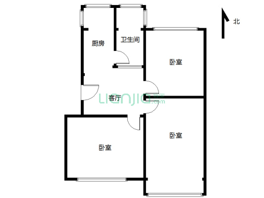 润峰小区二楼   精装修三室一厅  小税-户型图