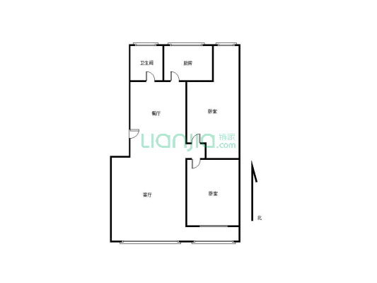 天缆家园   南北通透  标准两居室  单价低-户型图