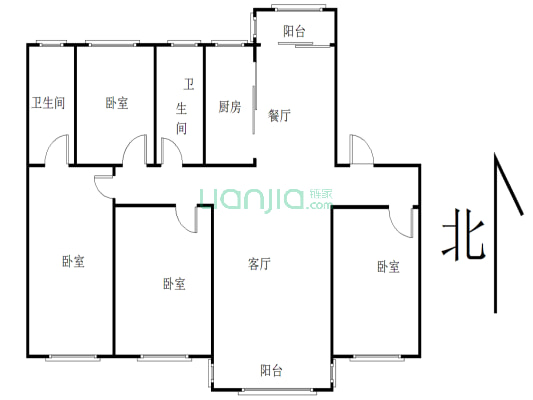 天玺湾4居室一梯一户，带入户花园，中间楼层-户型图