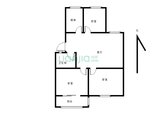 林海花园，三室两厅一卫，有小院，可分期-户型图