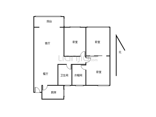 东方家园3室2厅2卫小区环境好适合居住-户型图