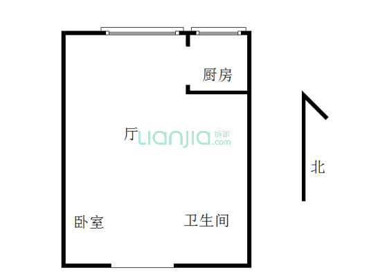 IFC国际金融中心 1室1厅 北-户型图