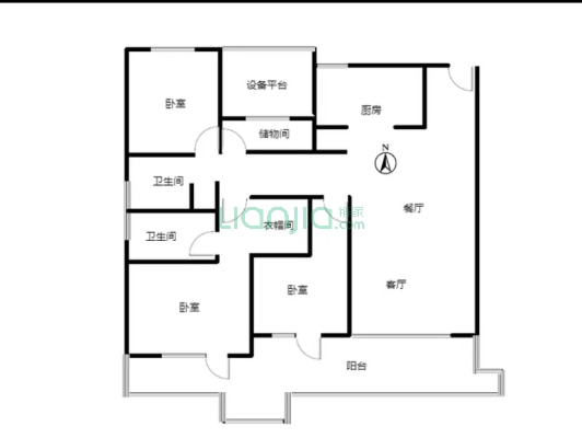 毛坯房集中供暖，人车分流社区 业主着急出售 价格可谈-户型图